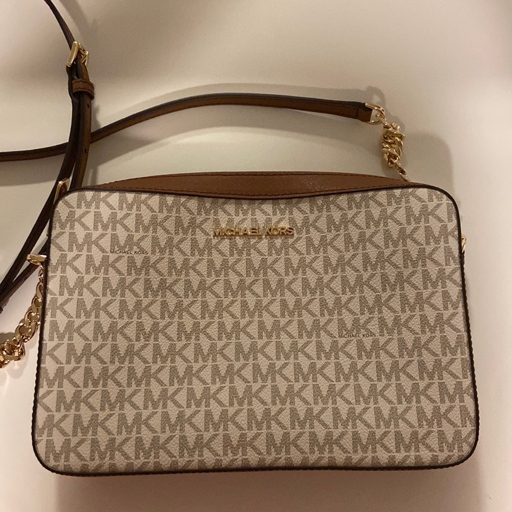 Michael Kors Brown Crossbody w Gold Accents